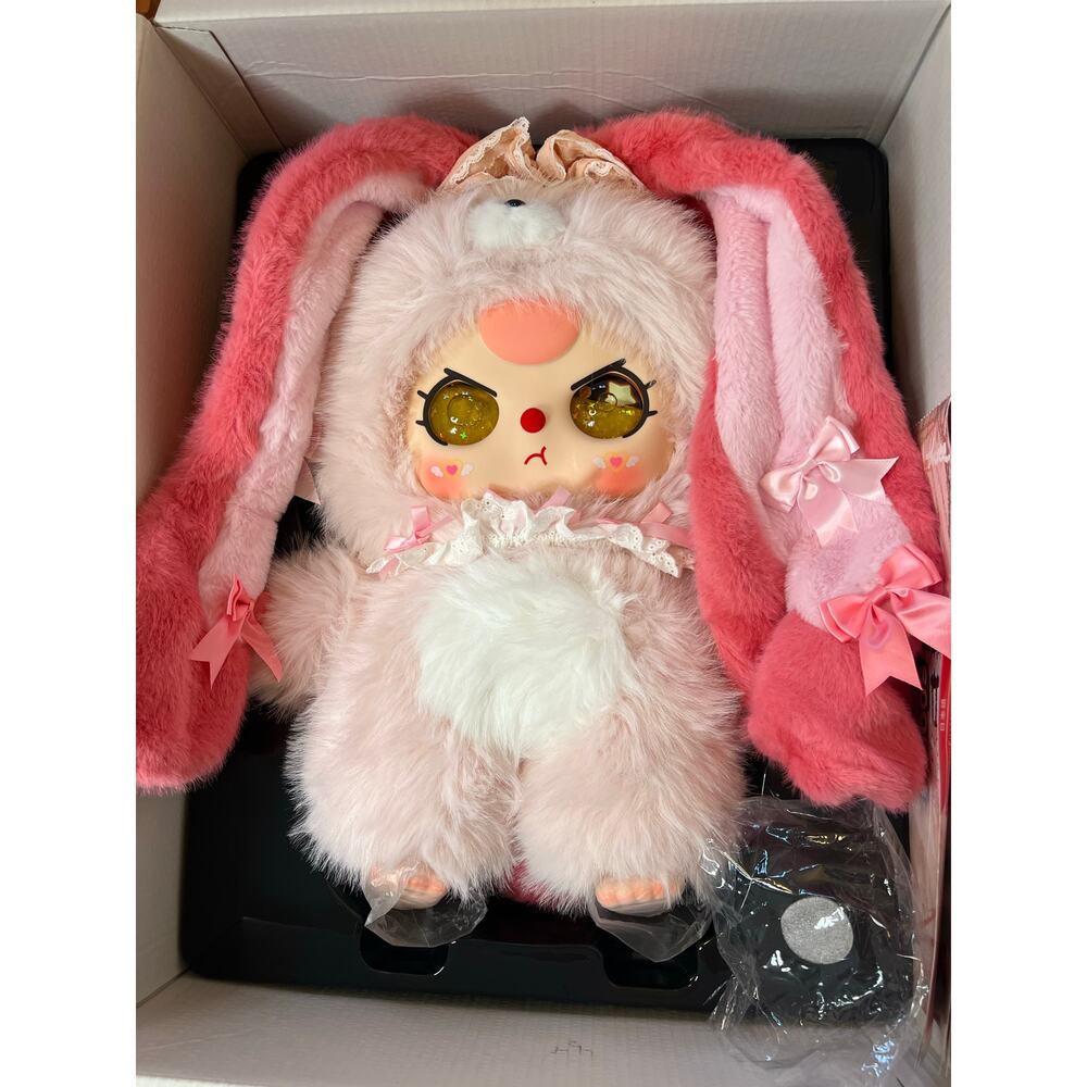 Baby Three 800% AI Warm Heart pink bunny With gold Glitter Liquid Eyes - Picture 2 of 6
